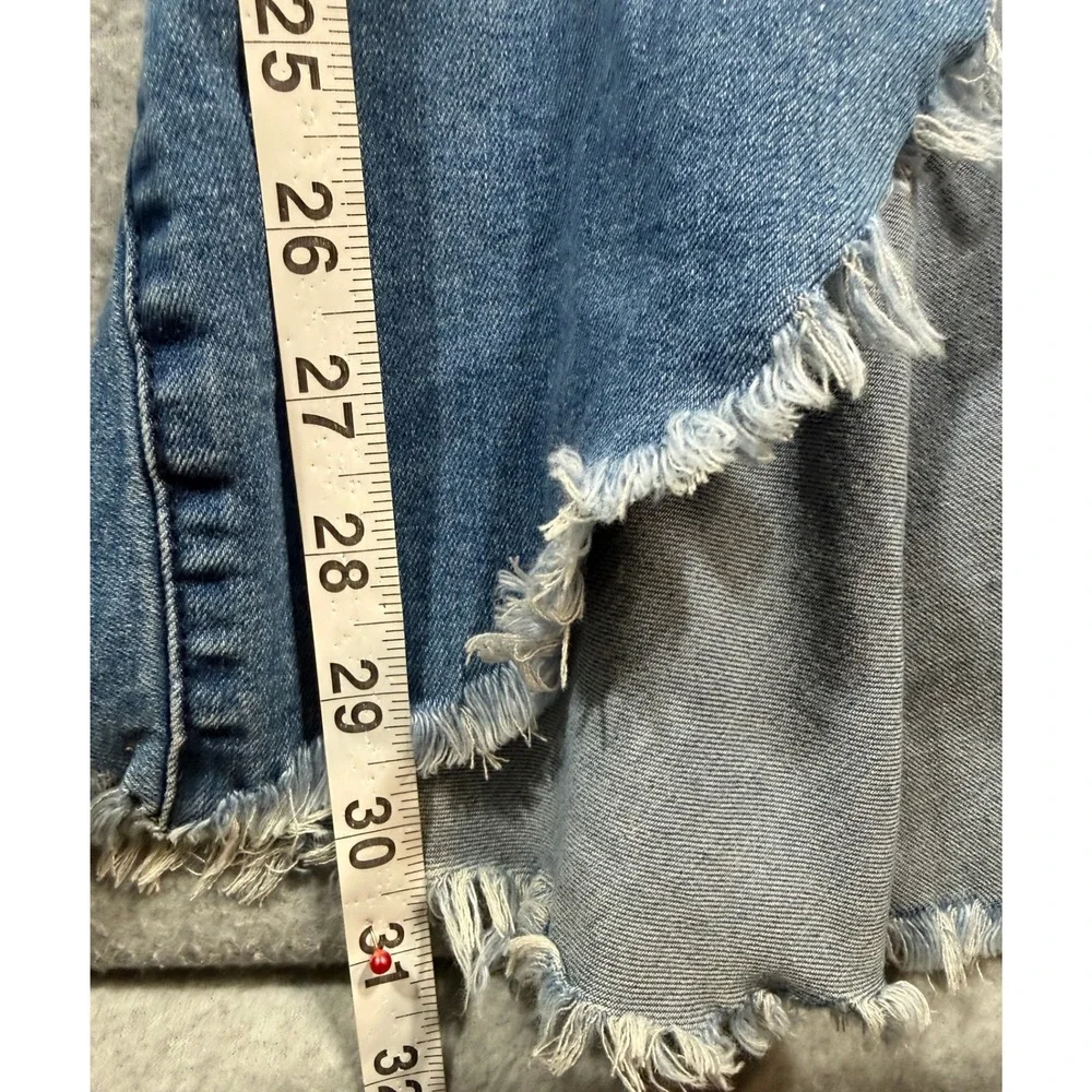 UNIQ By Litz Jeans 25 26 Bell Bottom Extreme Flare Western Festival Boho Raw Hem